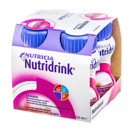 Nutridrink, smak owoców leśnych, płyn, 4 x 125 ml