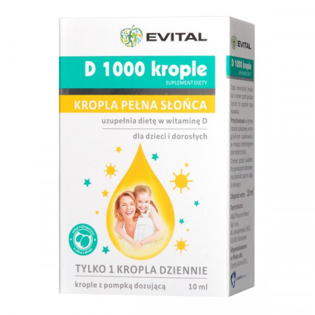 Evital D Witamina D 1000j. krople, 10 ml