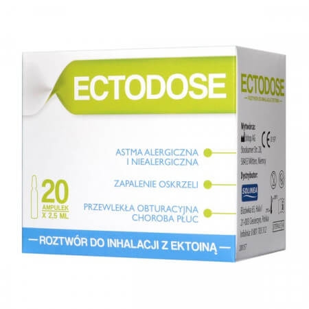 Ectodose, roztwór do inhalacji z ektoiną,2,5mlx20 ampułek.