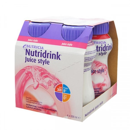 Nutridrink Juice Style smak truskawkowy 4x200ml