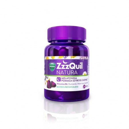 ZzzQuil Natura żelki z melatoniną ułatwiające zasypianie, na