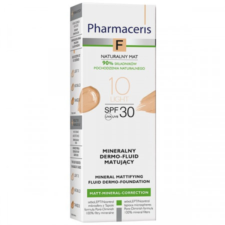 Pharmaceris F, fluid matujący, Light 10, SPF 30, 30 ml