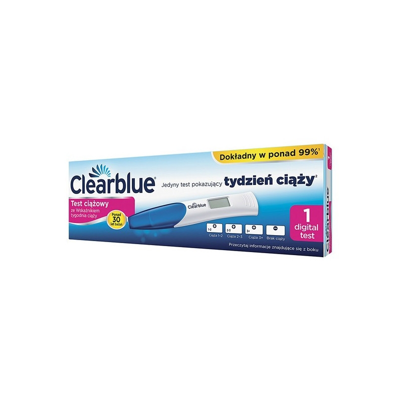 Clearblue, test, ciążowy, ze wskaźnikiem tygodnia ciąży, 1 szt.