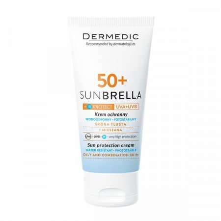 Dermedic Sunbrella, krem ochronny SPF 50+, UV+IR, skóra tłusta