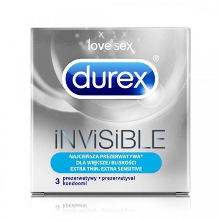 Durex Invisible Prezerwatywy, dla większej bliskości, 3 szt
