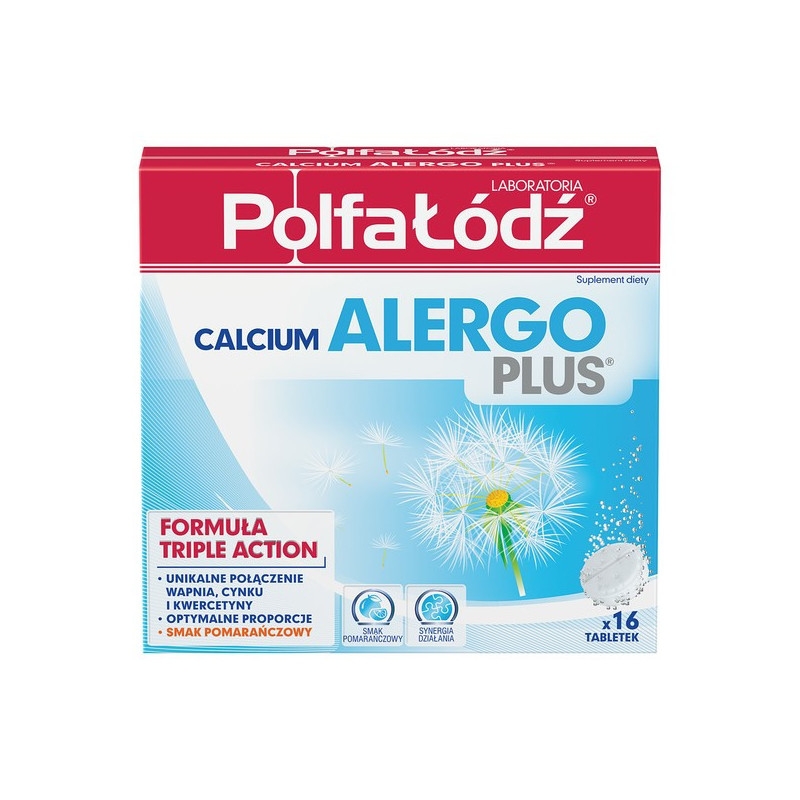 Laboratoria PolfaŁódź Calcium Alergo Plus, tabletki musujące, 16 szt. wapno