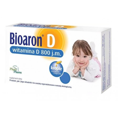 Bioaron Witamina D 800 j.m., krople wyciskane z kapsułki, 90