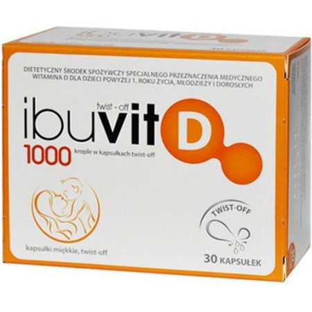 Ibuvit D 1000 Twist-off 30 kaps. (data ważności 28.02.2025r.)