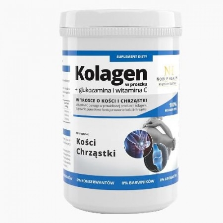Noble Health Kolagen+glukozamina i witamina C w proszku - 100 g