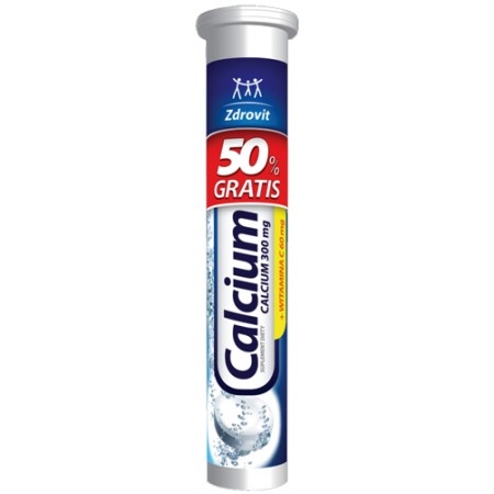 ZDROVIT CALCIUM 300 Mg + VITAMIN C (mandarynka) - 20 tabletek