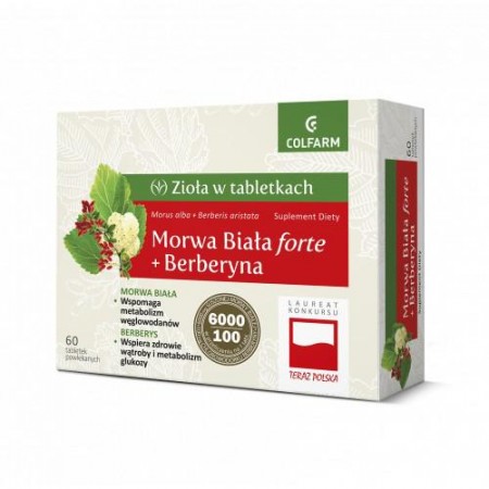 Morwa Biała forte + Berberyna, 60 tabletek powlekanych