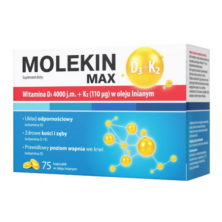 MOLEKIN MAX WITAMINA D3 4000+ K2 w oleju lnianym