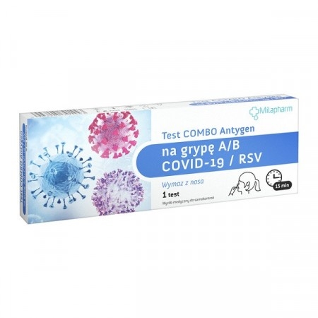 MILAPHARM Test COMBO Antygen na grypę A/B +COVID-19/RSV