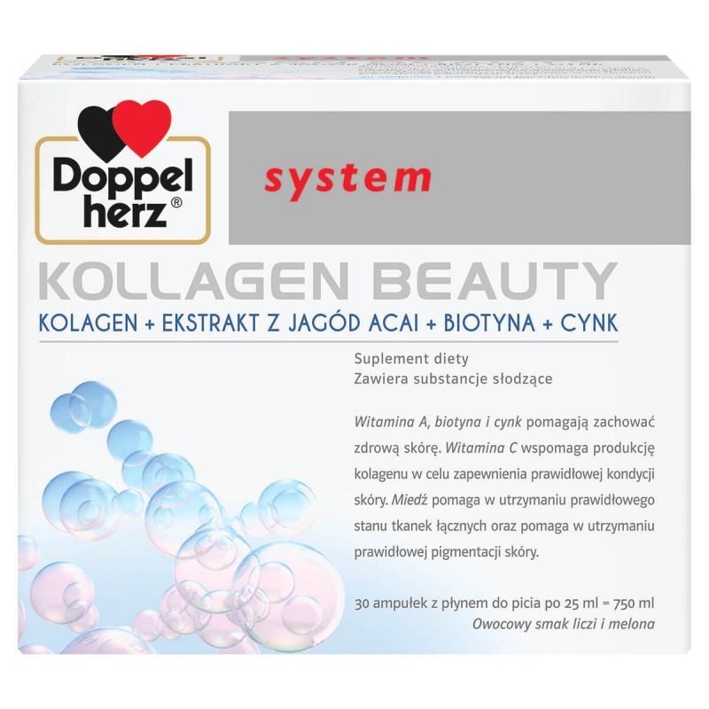 Doppelherz system Kolagen Beauty, płyn, 25 ml, ampułki, 30 szt.