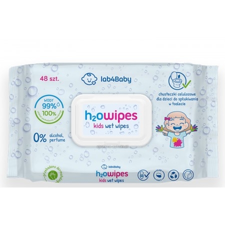 H2O WIPES chusteczki celulozowe dla dzieci - spłukiwalne, 48