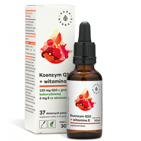 Aura Herbals Koenzym Q10 + Witamina E krople - 30 ml