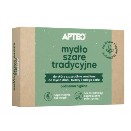 Apteo Szare mydło tradycyjne kostka - 100 g