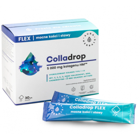 Aura Herbals Colladrop Flex kolagen morski 5000 mg proszek - 30