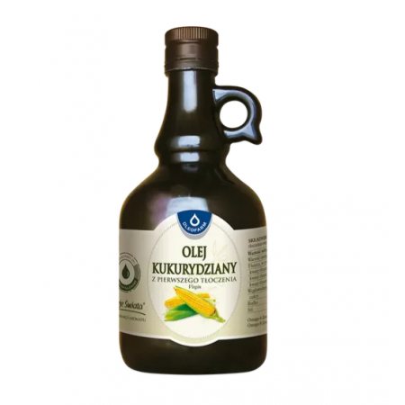 Olej kukurydziany tłoczony na zimno 500ml Olej kukurydziany tłoczony na zimno 500ml