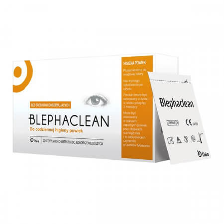 Blephaclean, chusteczki do higieny powiek 20 sztuk, nużeniec