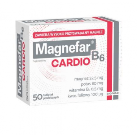 Magnefar B6 Cardio tabletki powlekane - 50 tabl.