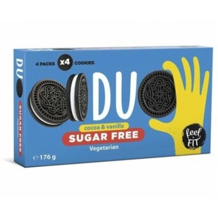 Cookies Duo Cocoa&vanilia Sugar Free Ciastka o smaku waniliowym