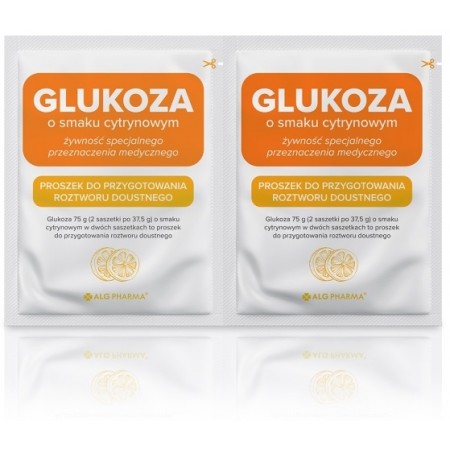 Glukoza o smaku cytrynowym 2 saszetki po 37,5 g