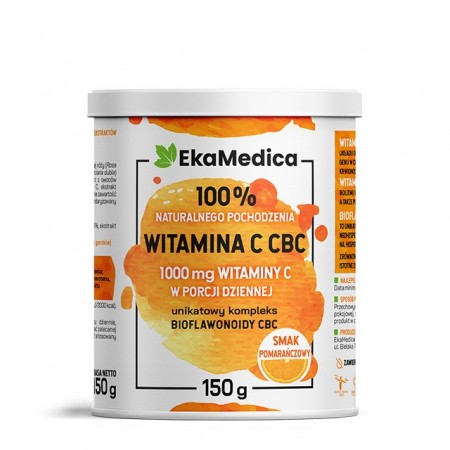 EkaMedica Witamina C CBC pomarańczowa proszek - 150 g EkaMedica Witamina C CBC pomarańczowa proszek - 150 g
