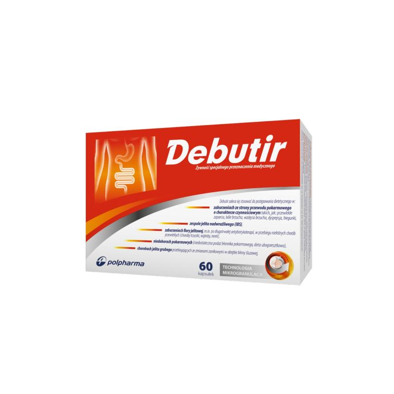 Debutir - dietetyczny środek specjalnego przeznaczenia Debutir - dietetyczny środek specjalnego przeznaczenia medycznego, 60 kapsułek