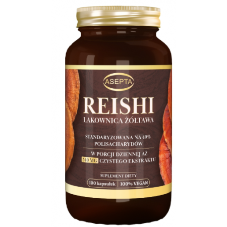 REISHI - Lakownica Żółtawa 540mg ekstraktu 100kps VEGAN REISHI - Lakownica Żółtawa 540mg ekstraktu 100kps VEGAN