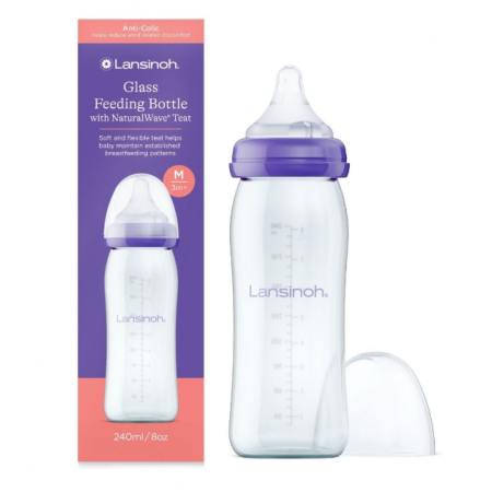 Butelka Lansinoh szklana do karmienia ze smoczkiem Natural Wave