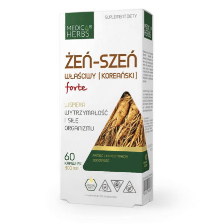 Medica Herbs Żeń-Szeń właściwy koreański forte 400mg 60 kaps