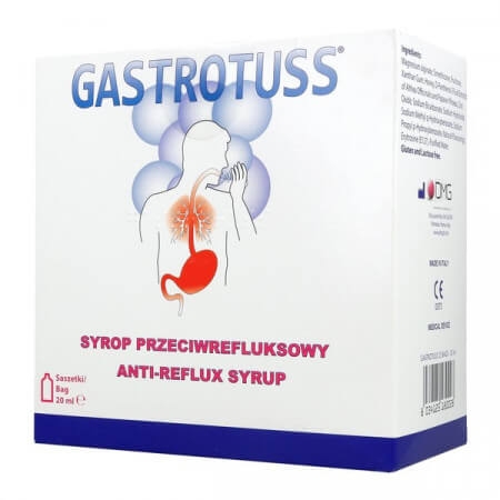 Gastrotuss, syrop przeciwrefluksowy, 25 saszetek po 20 ml