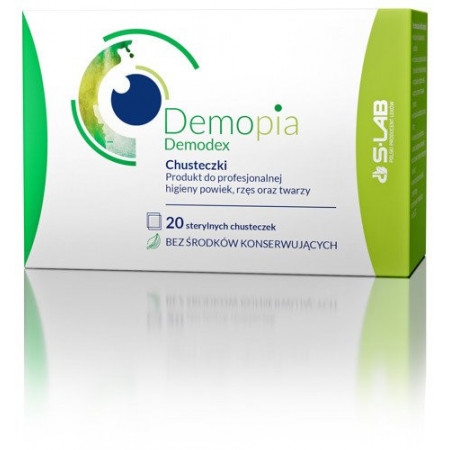 Demopia Demodex, chusteczki sterylne do higieny powiek, 20