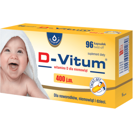 D-Vitum Witamina D dla niemowląt 400 j.m. 96 kapsułek twist-off