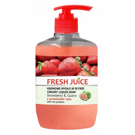 Fresh Juice, kremowe mydło, Strawberry & Guava, z proteinami