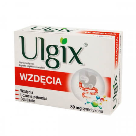 Ulgix Wzdęcia, 80 mg, kapsułki miękkie, 100 szt.