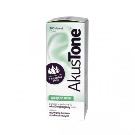 Akustone, spray do uszu, 15 ml (300 dawek)