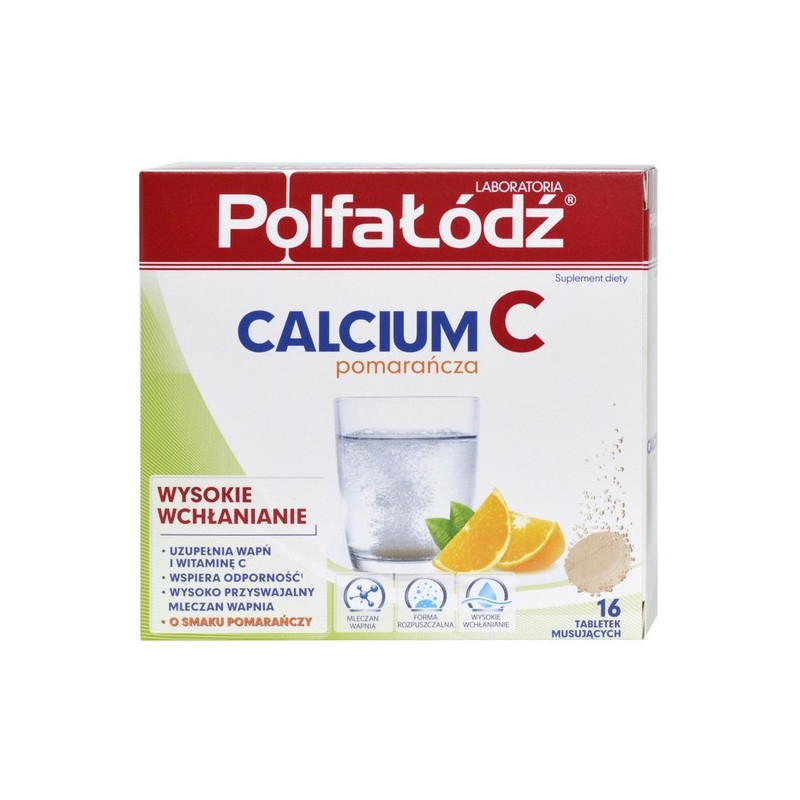Laboratoria PolfaŁódź Calcium C, tabletki musujące o smaku